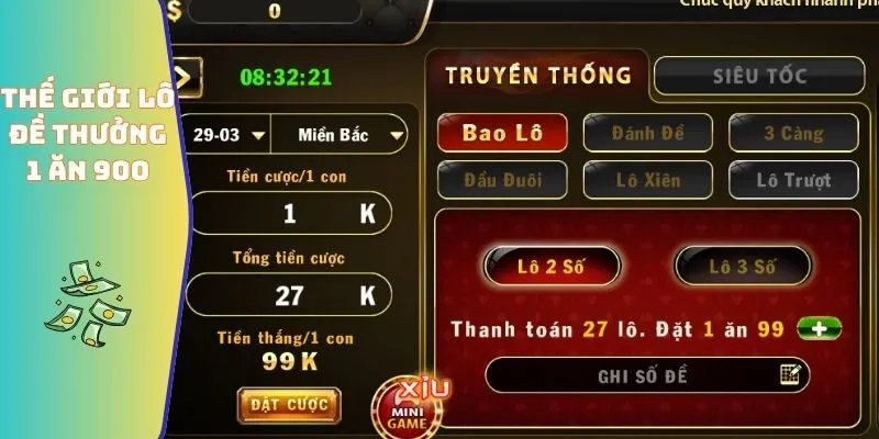 Thế giới lô đề thưởng 1 ăn 900